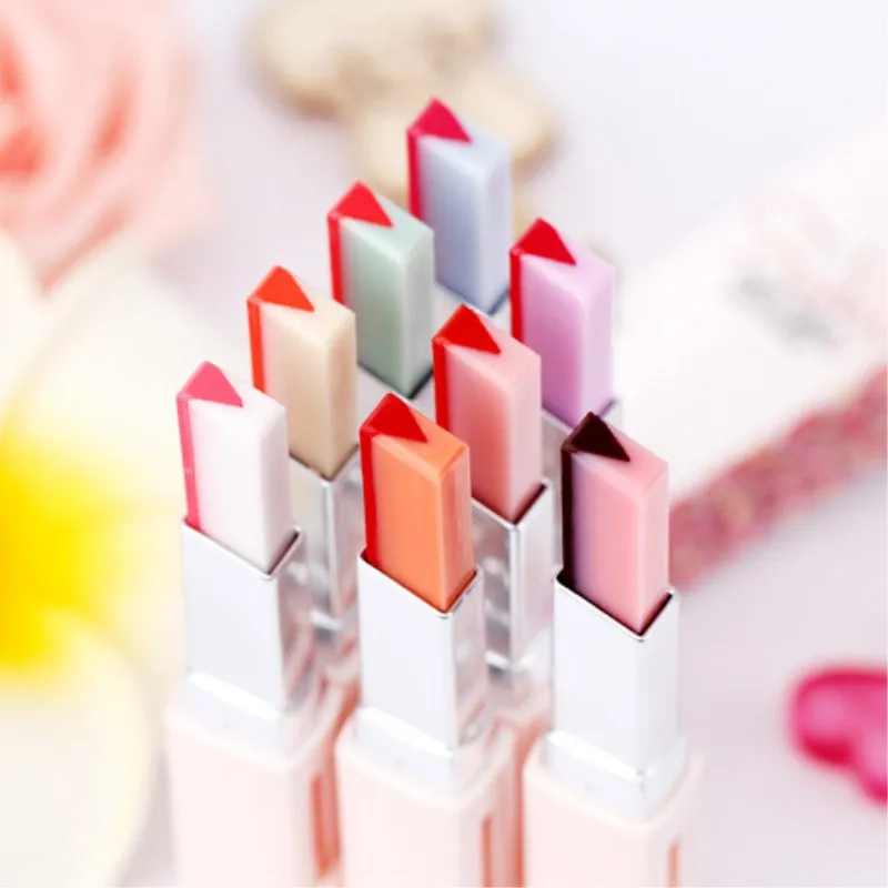 

Fashion Korean Bite Lipstick V Cutting Two Tone Tint Silky Nourishing Long-lasting Sweet Taste Lip Gloss stick 7 Colors #1129