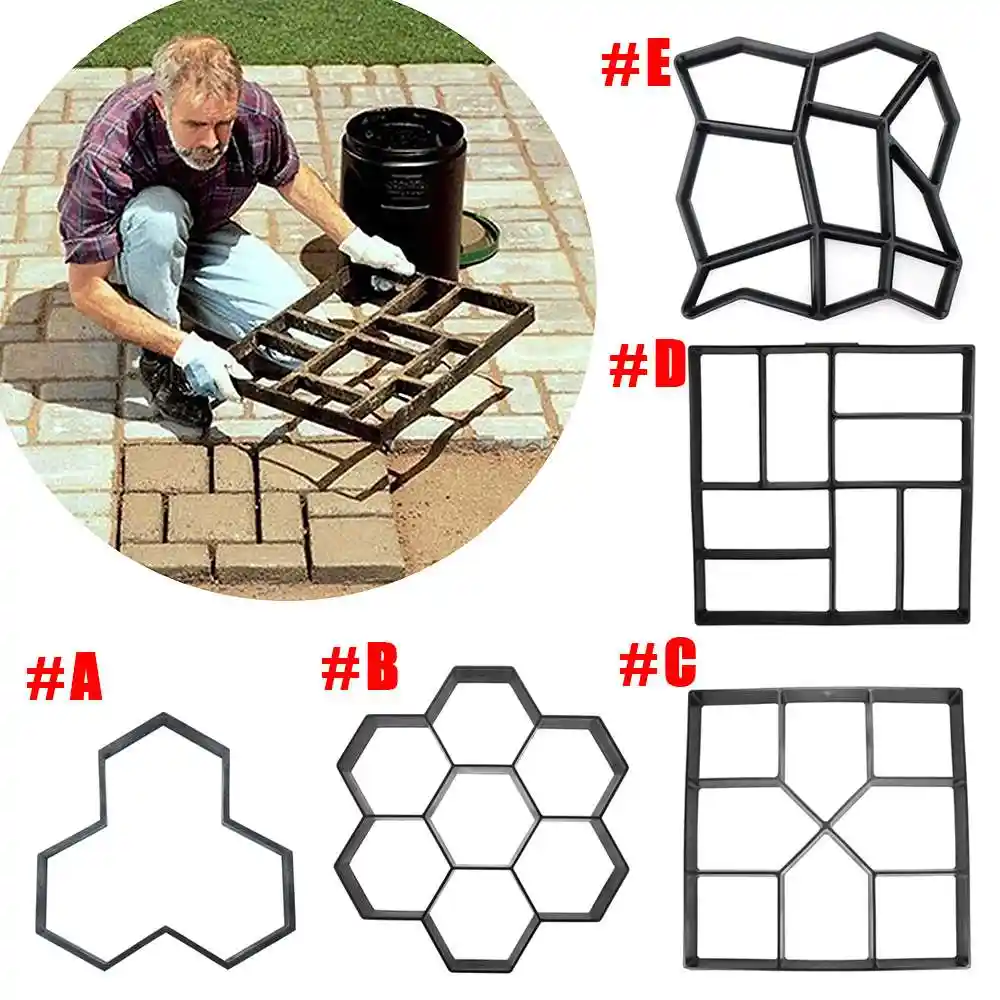 Сад DIY Пластиковый путь производитель модель мульти форма бетона шаговый камень цемент плесень кирпич садовые инструменты для дома - изображение