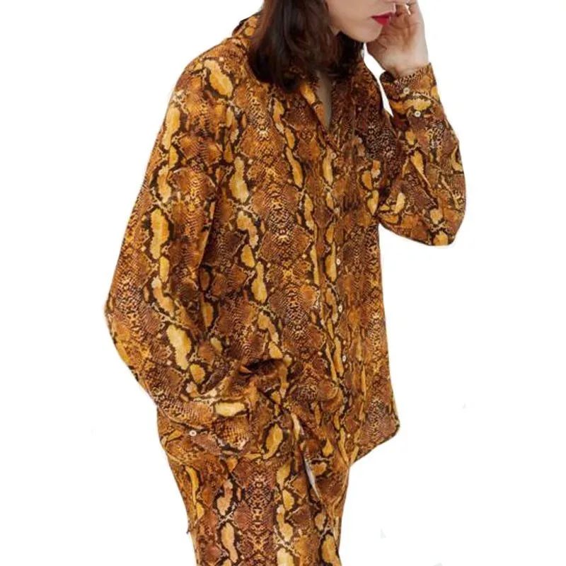 Aliexpress.com : Buy Women Snake Printing Shirt 2018