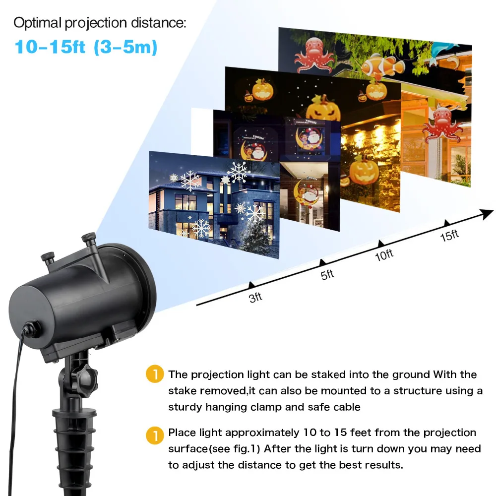 LED Party Anime Pattern Projector For Christmas Halloween Laser Projector With 12 Switchable Slides KTV Laser Projector Outdoor