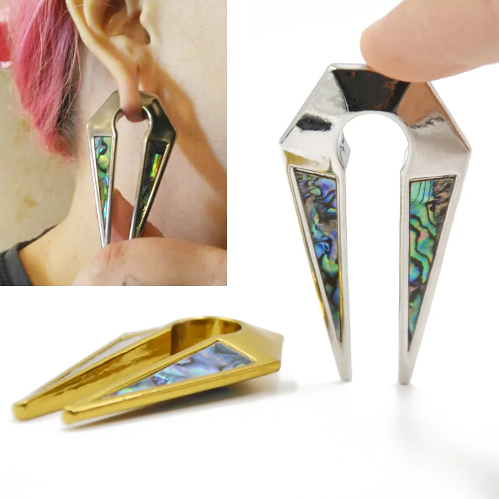 

1PC Dangle Earrings Key Hole Shape Ear Weights Gold Silver Shell Ear Expander Plugs Ear Tunnels Unisex Body Piercing Jewelry