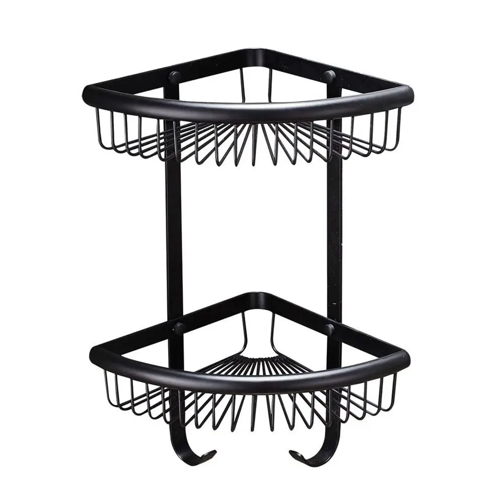 

LICG-2 Tiers Corner Shelf Storage Shower Bath Bathroom Caddy Organiser with Hook