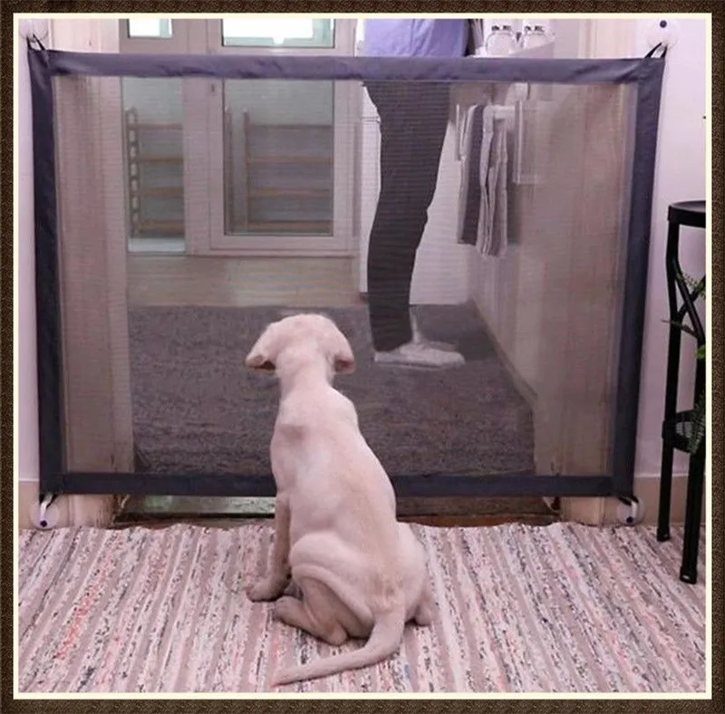 

Portable Folding Safety Guard Magic Gate Home Kitchen Door Screens Black