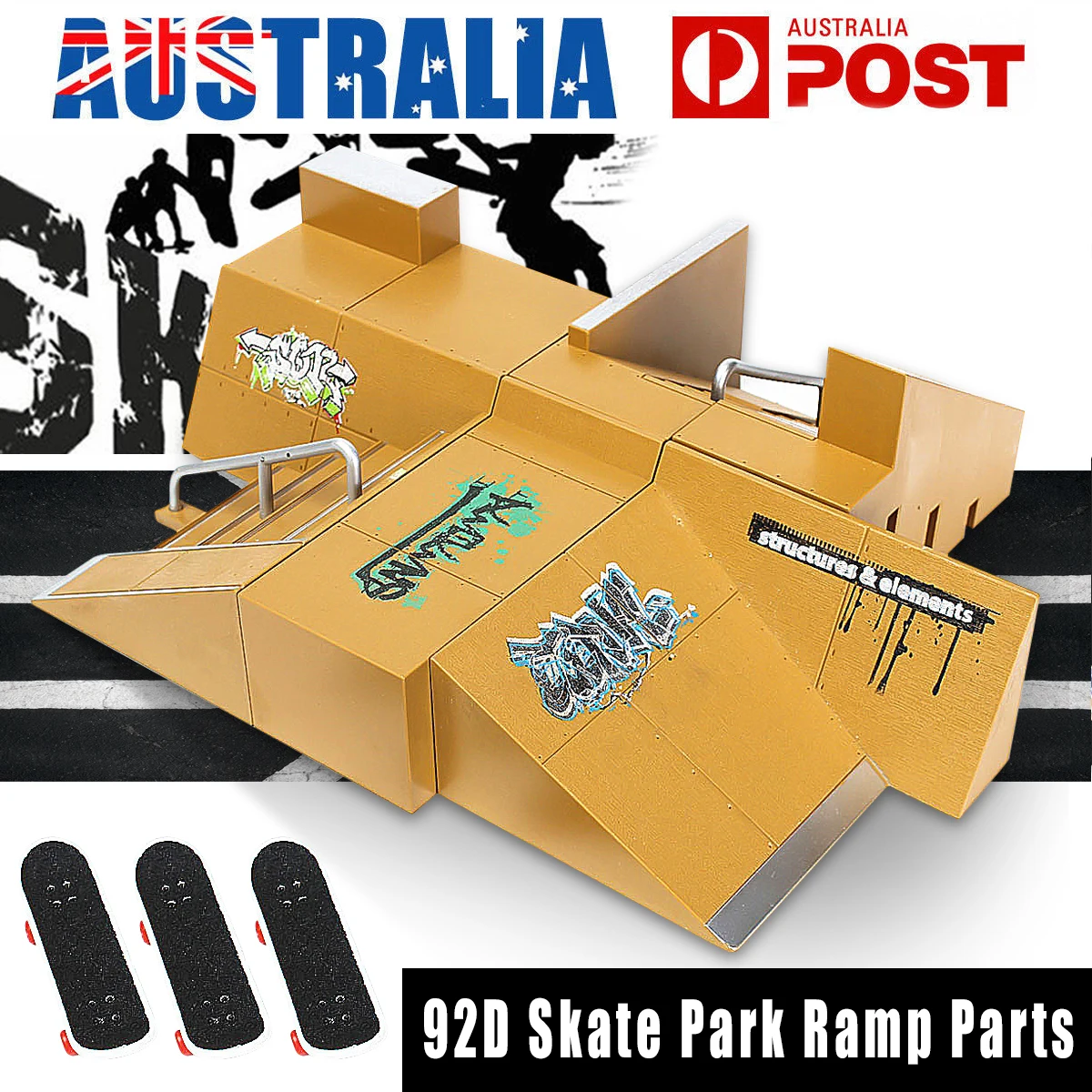 

New 92D Skate Park Kit Ramp Parts For Tech Deck Fingerboard Excellent Extreme Sports Enthusiasts Suitable For All Ages Gifts