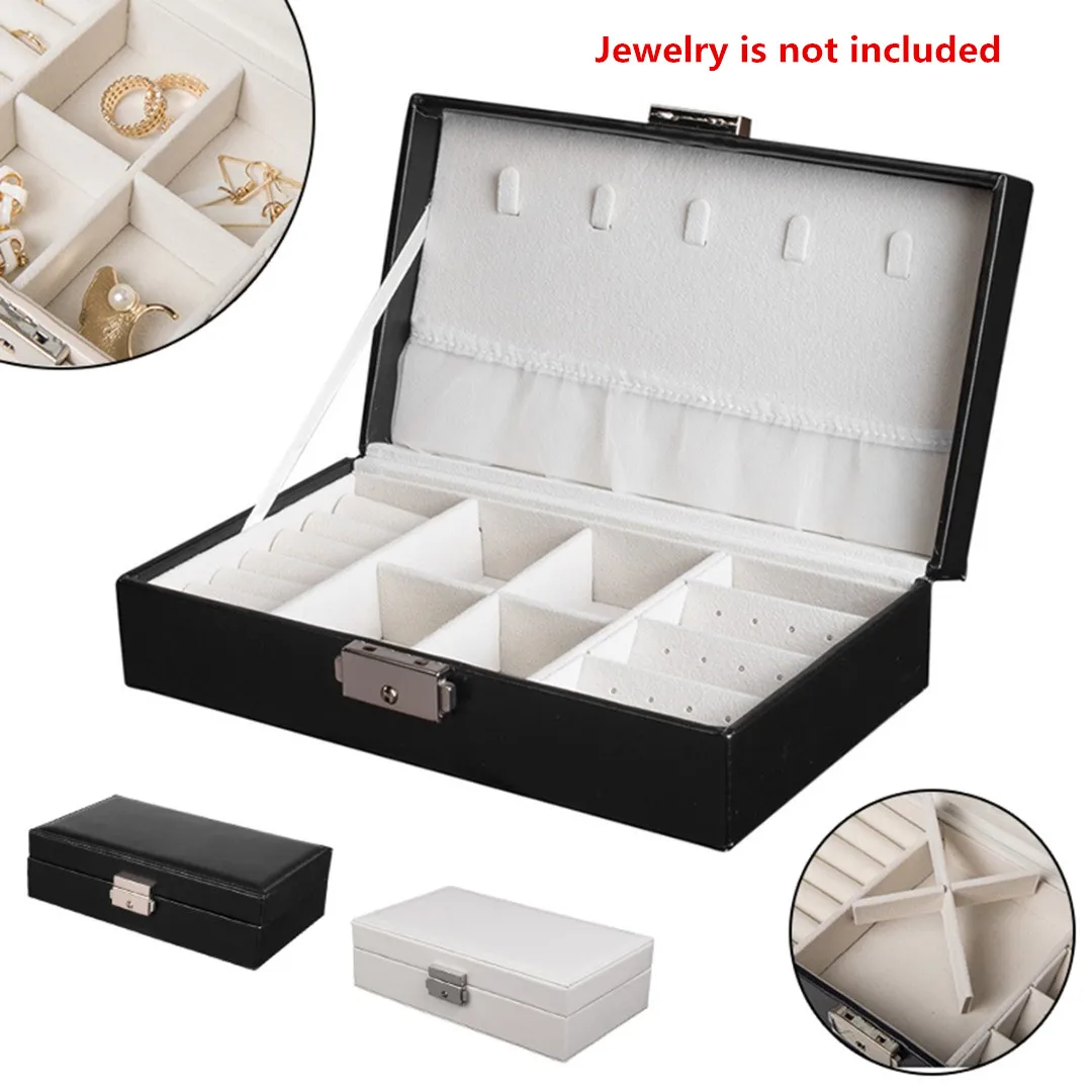 

Shellhard PU Leather Jewelry Box Accessories Vintage Charms Ring Earring Necklace Jewellery Storage Case For Women Girl Decor