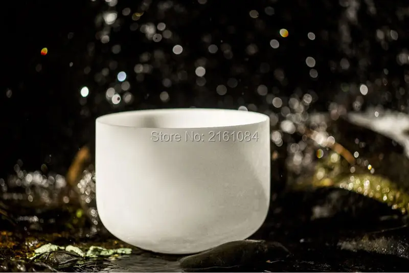 

7" A Third Eye Chakra Frosted Quartz Crystal Singing Bowl for Healing with free suede and o-ring