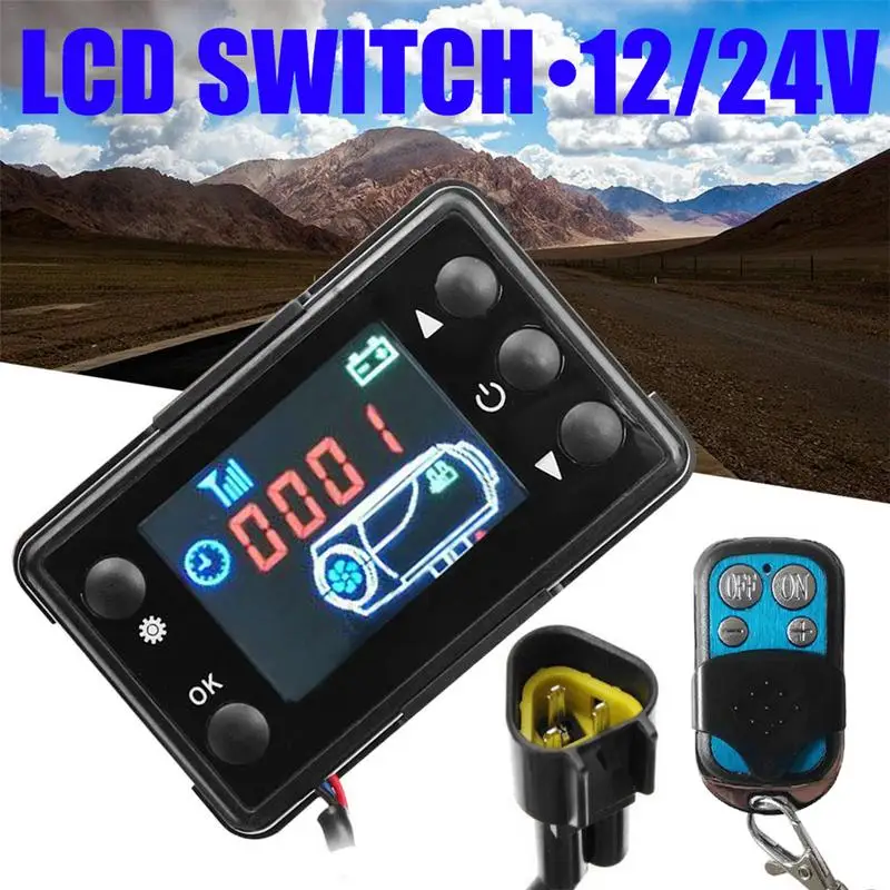 

Car Heater Warmer 12V 24V LCD Switch Display Monitor Board And Air Diesel Heater Parking Remote Control Switch
