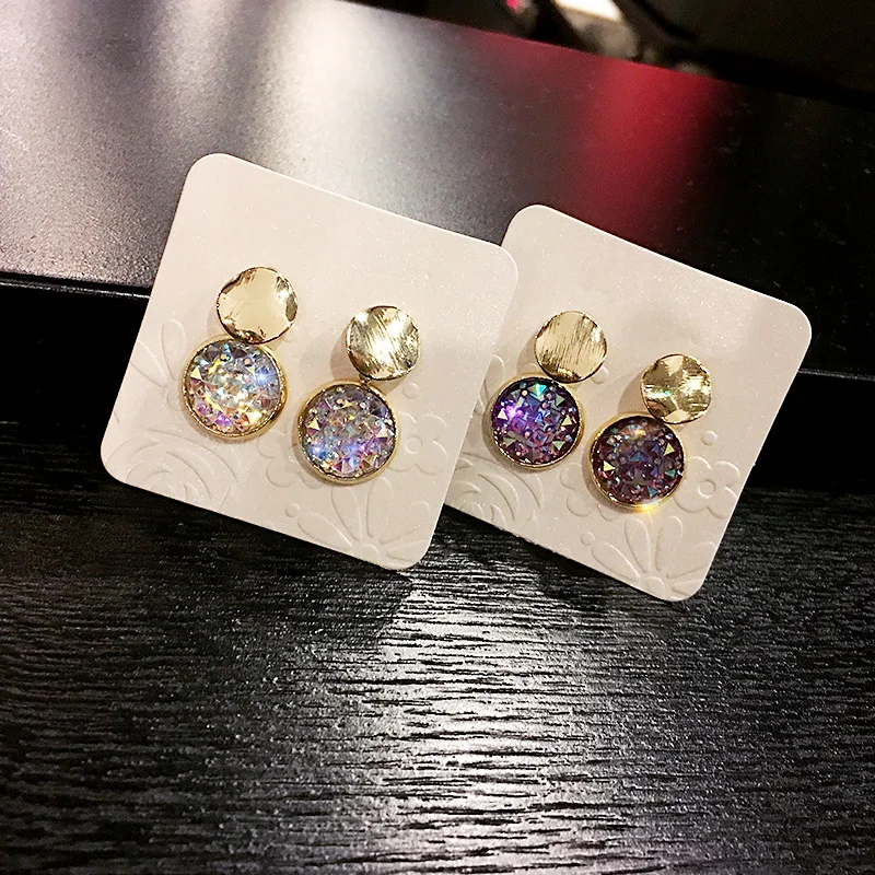 

Earrings Korean Earrings 2019 new fashion temperament mesh red cold wind Earrings small crowd concise