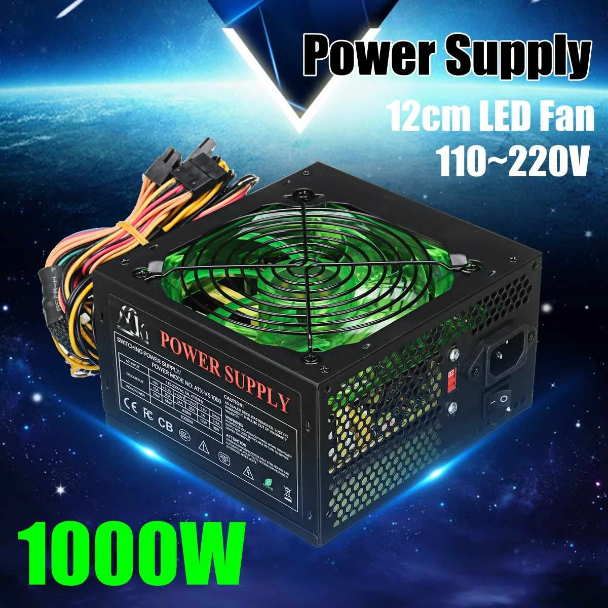 

1000W Power Supply PSU PFC Silent 12cm LED Fan ATX 24pin 12V PC Computer SATA Gaming PC Supply For Intel AMD Computer
