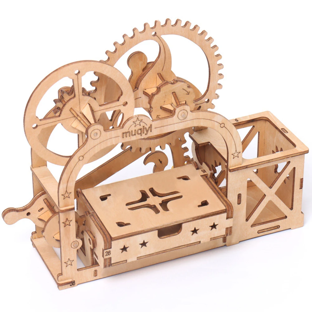 

Desk Organizer Home Wooden DIY Pen Holder School Students Multifunctional Gear Combination Assembling Practical Stationery Gifts