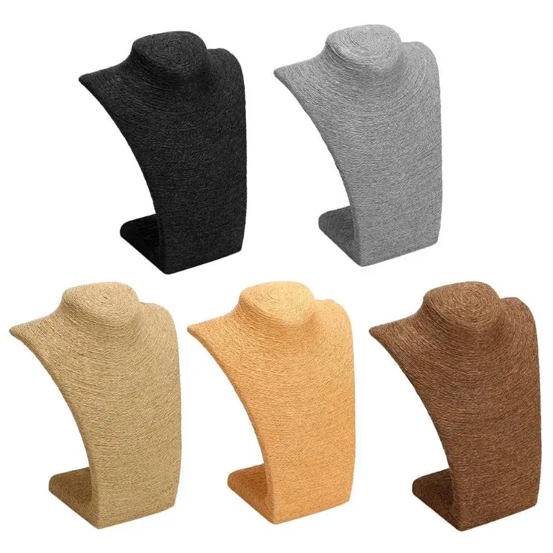 

Necklace Pendant Straw Bust Display Holder Stand Jewelry Show Prop Rack