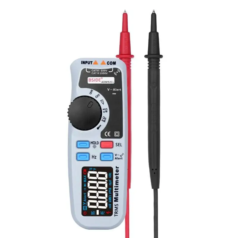 

BSIDE ADM92CL True RMS Auto Range 6000 Counts LCD Display Multimeter Voltmeter Capacitance Tester Meter ADM92CL Multimeter