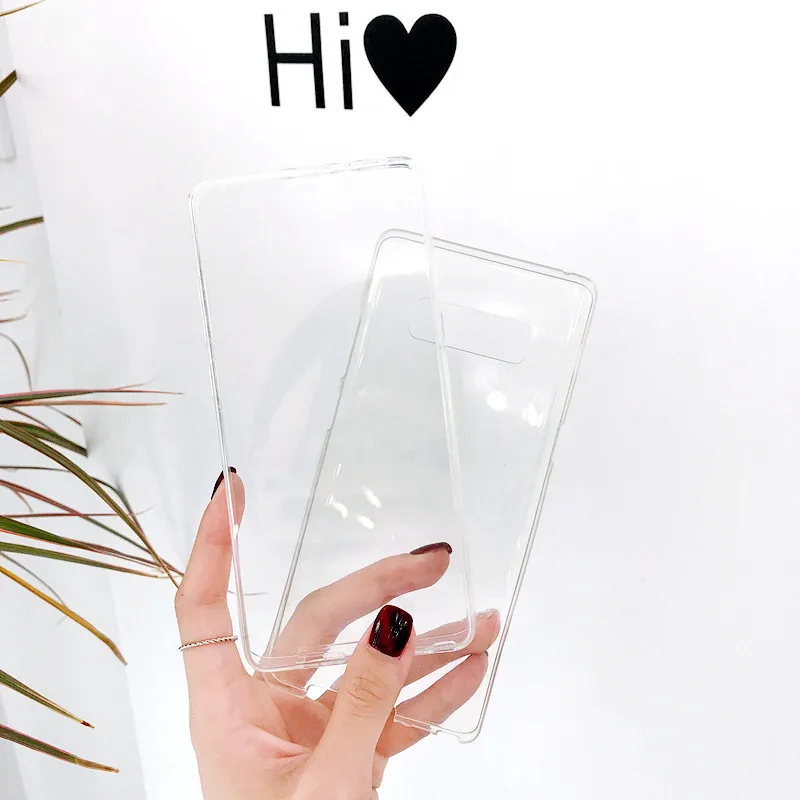 KISSCASE 360 полный защитный чехол для телефона samsung Note 8 9 S8 S9 S6 S7 Plus прозрачный корпус A3