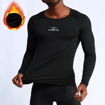 

NEW 2019 Running Shirt Men T-shirt Long Sleeve Compression Shirts Gym T-shirt Sport Men Winter Thermal Sports Shirt Long Sleeve