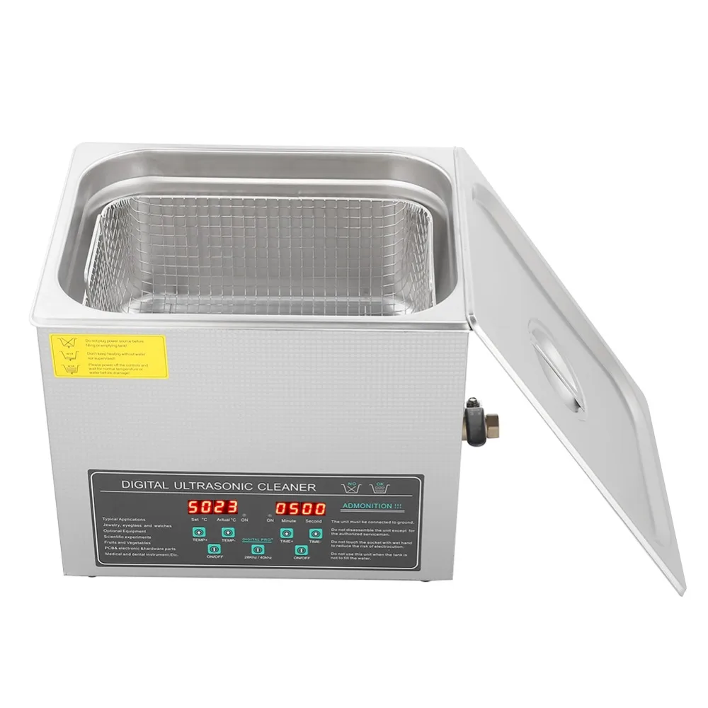 

3L/6L/10L Double-frequency Digital Stainless Steel Ultrasonic Cleaner Cleaning Machine EU Plug 220V Local Fast Shipping new