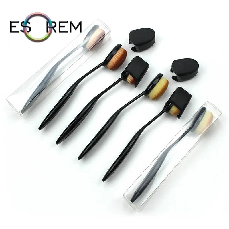 

ESOREM 1Pcs Foundation Brush Make Up Brushes Soft Toothbrush Type Cosmetic Face Powder Synthetic Hair Makeup Tool Multiple Color