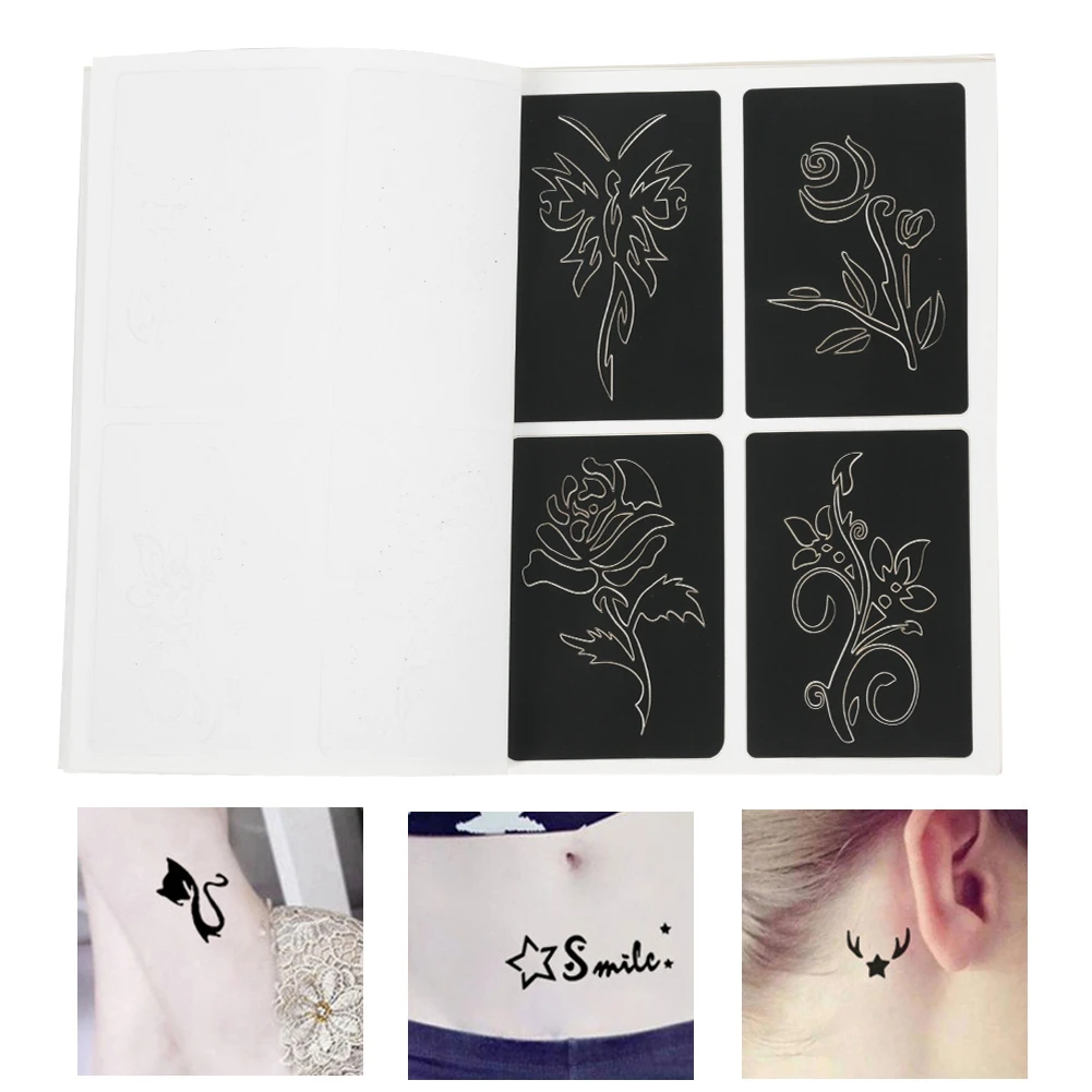 

Semi-permanent Small Tattoo Stencil 118 Patterns Airbrush Temporary Template Tattoo Airbrush Template for Tattooing