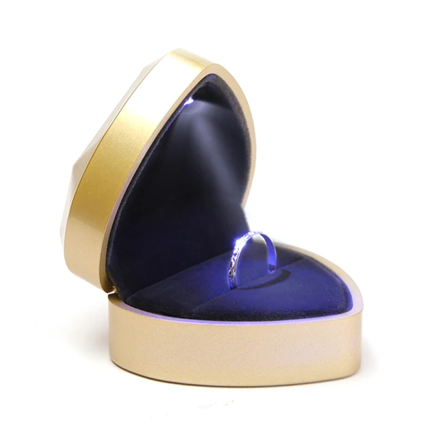 Velvet Storage Proposal Display Heart Shape Ring Box Wedding
