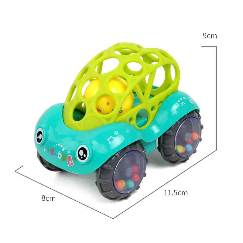 От 0 до 2 лет младенческой малыша погремушку игрушка-рулон автомобиля Симпатичные мягкие гибким, податливым Звуки для детей игрушка-прорезыватель для зубов