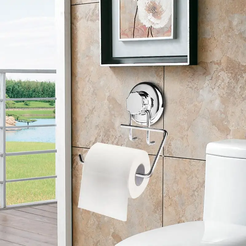 

Bathroom Sucker Restroom Toilet Roll Paper Punch Free Tissue Holder Strong Suction Napkin Rack Tissue Hook Towel Hanging Rod
