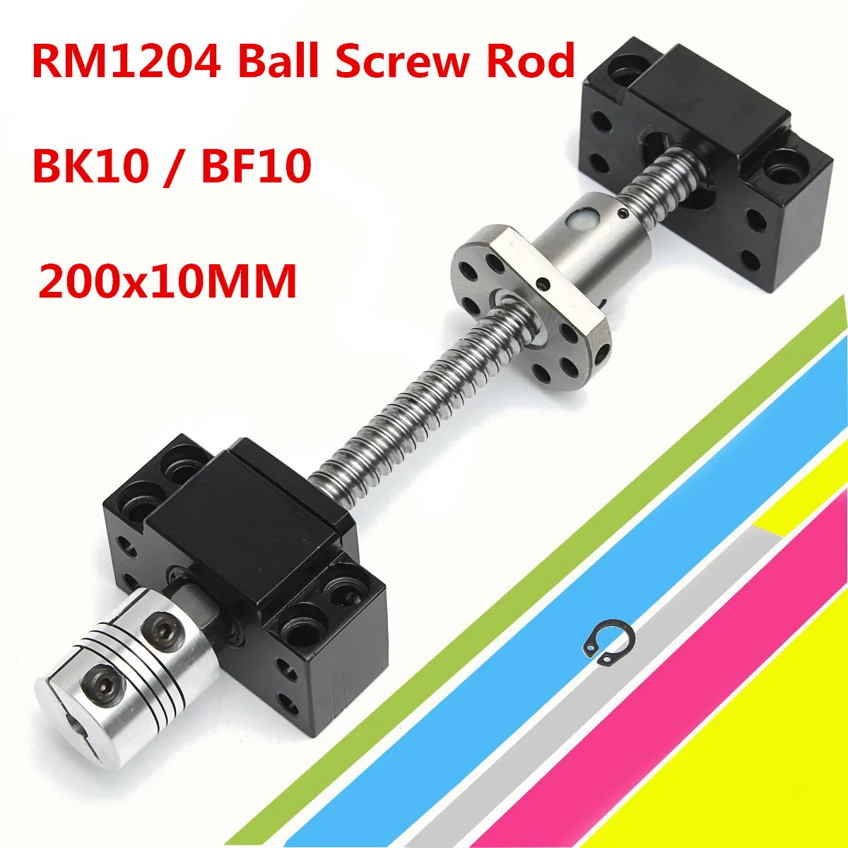 

Anti Backlash RM1204 200mm Ball Screw Rod With Ball Nut And BK10/BF10 End Support For CNC Parts