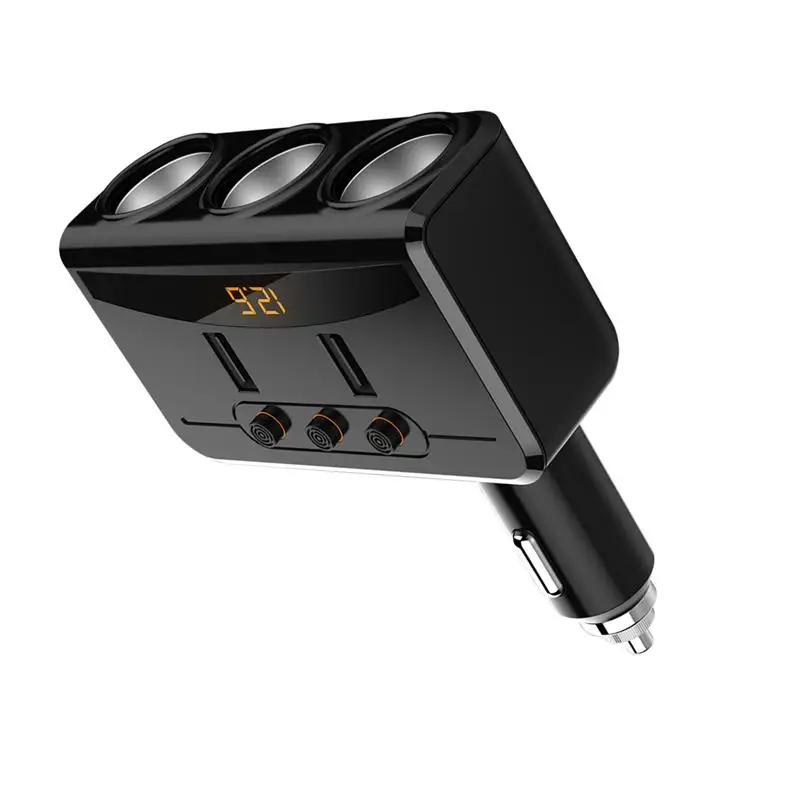 Автомобильное автомобильное зарядное устройство с 3 портами USB двойной адаптер