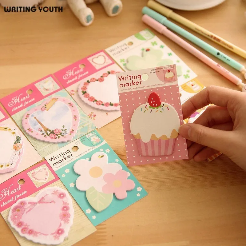 Kawaii Memo Pad Bookmarks Creative Cute Cake Sticky Notes Index Posted It Planner Stationery School Supplies Paper Stickers | Канцтовары
