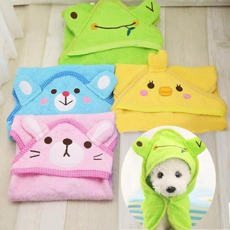 Soft Pet Bath Towel Animal Puppy Cat Warm Blanket Pet Dog Cute Bathrobe