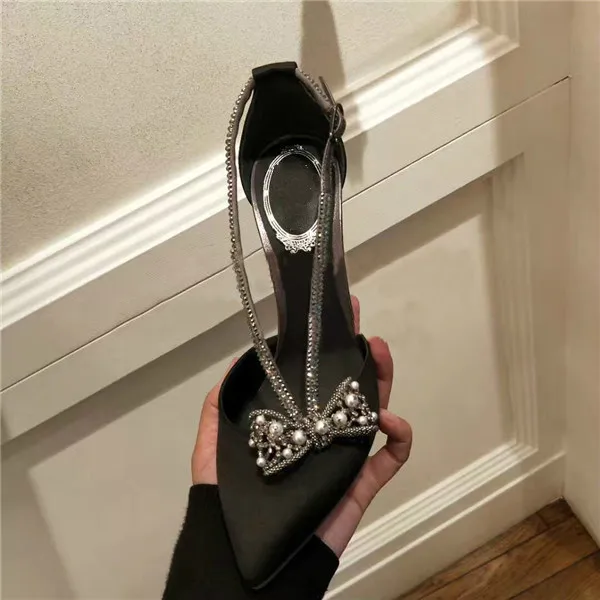 

2019 Spring Women High Heels Pumps Women Crystal Butterfly-knot Sandals Pumps Women Buckle Strap Sexy Stilettos Peep Toe Party