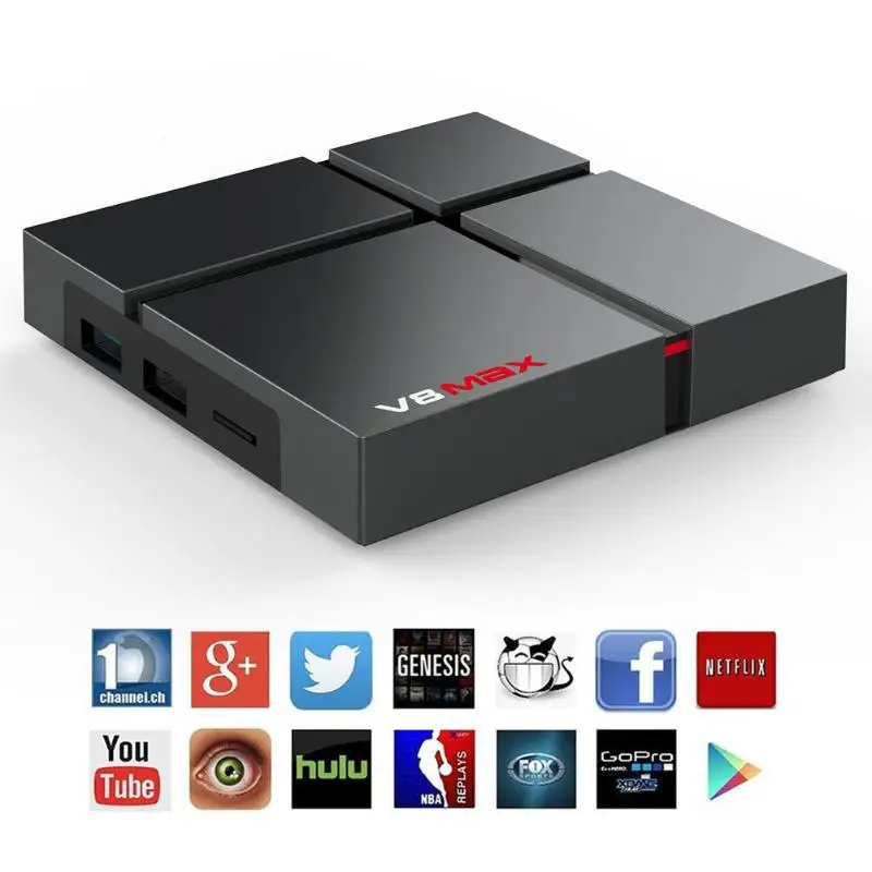 

V8 Max Android 8.1 Smart TV Box 4+32G Amlogic S905X2 Quad Core 2.4G+5G WiFi BT 4.0 Set-top Box Media Player