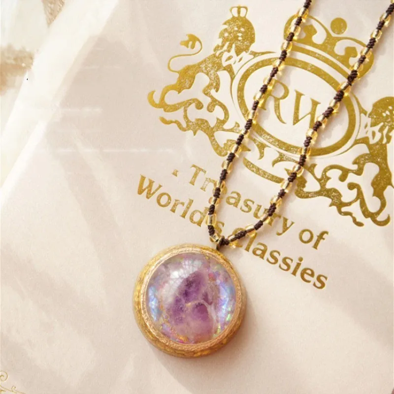 

Orgone Pendant Lover Necklace Chakra Aura Purple quartz Bring Lucky Necklace For Women Decorative Jewelry Necklace Gift