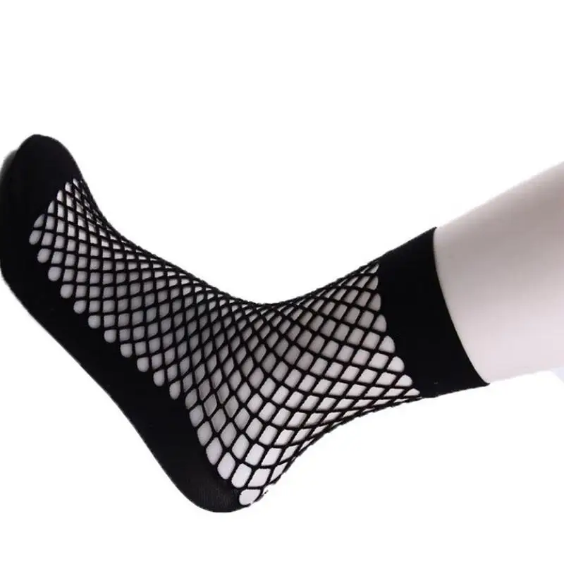 Summer Women Sexy Mesh Socks Fashion Breathable Transparent Invisible Socks Versatile Anti-odor Anti-friction Thin Socks Black