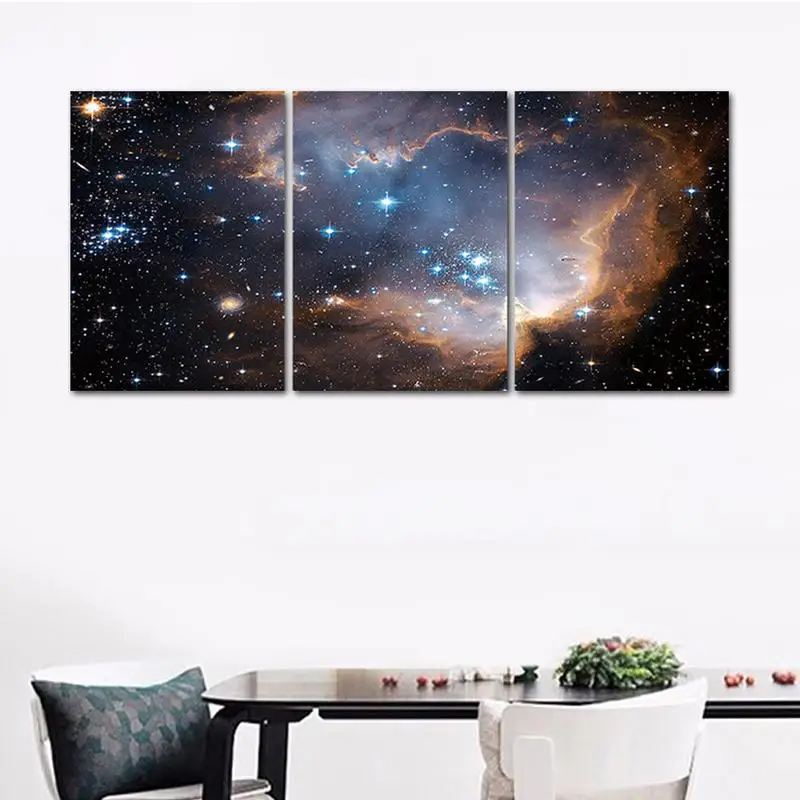 

Three Pieces Oil Painting Starry Night Frameless Decorative Painting Core Modern Abstract Oil Painting Home Hanging Paintings