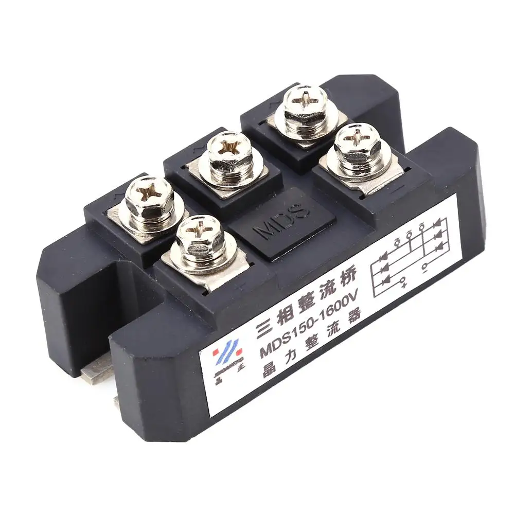 MDS150 16 3 фазный диодный мост выпрямитель портативный 150A Amp 1600V металлический чехол