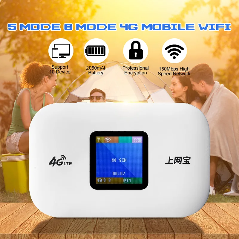 

4G Car Wireless Router Portable Wifi Internet Treasure 150Mbps Five-mode / Six-mode Color Screen