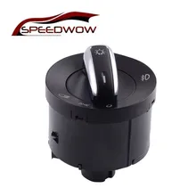 SPEEDWOW Chrome Headling Nebbia Interruttore di Controllo Della Lampada Per VW Caddy III Touran Jetta Golf V VI 5 6 Jetta Passat b6 Coniglio 3C8 941 431B