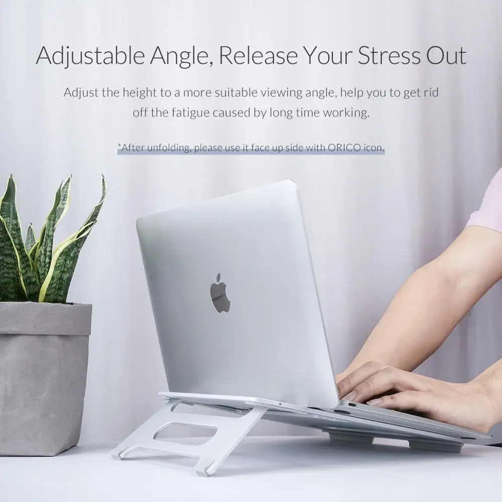 ORICO قابل للتعديل الألومنيوم حامل كمبيوتر محمول حامل مكتب مريح تلفزيون محمول سرير محمول صينية PC الجدول حامل دفتر حامل مكتبي