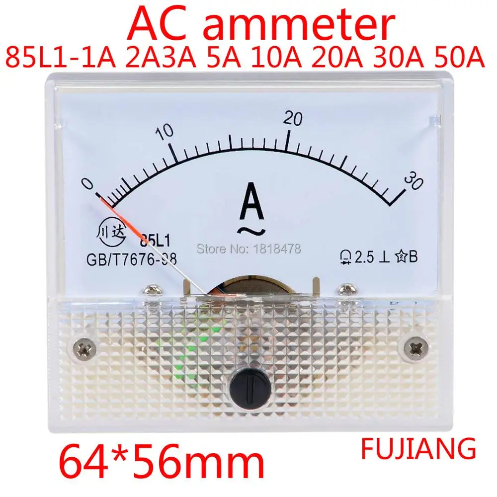 Указатель амперметр переменного тока AC 0-1A 2A 3A 5A 10A 15A 20A 30A 50A аналоговые панельный Амперметр колеи амперметр переменного тока измеритель величины тока 85L1