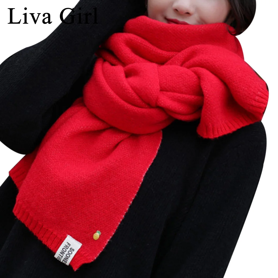 

Liva Girl Hot Casual Women Scarf Wool Knitted Scarves Shawl Winter Lady Thick Warmer Cowl Neck Pineapple Scarf Stoles Shawl Wrap