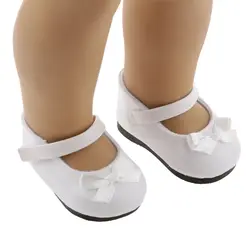 Модные белые туфли сделаны для 18 дюймов девушка Кукла Одежда аксессуар