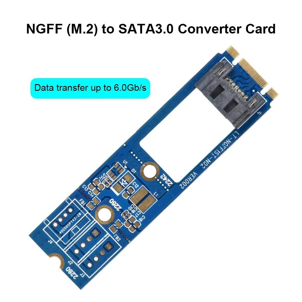 М2 на SATA M.2 NGFF SATA на 7Pin SATA конвертер адаптер карта Горизонтальная 1 шт. NGFF1ST-N01 адаптер карта