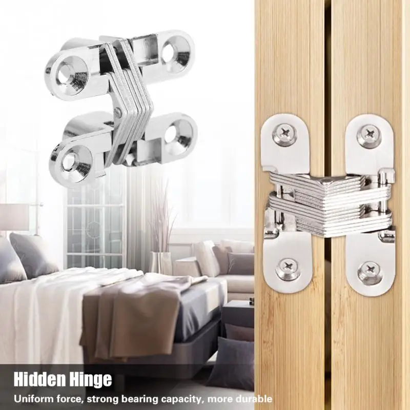

Invisible Concealed Cross Door Hinge Zinc Alloy Hidden door hinges for Cabinet Cupboard Closet Wardrobe Furniture Hardware
