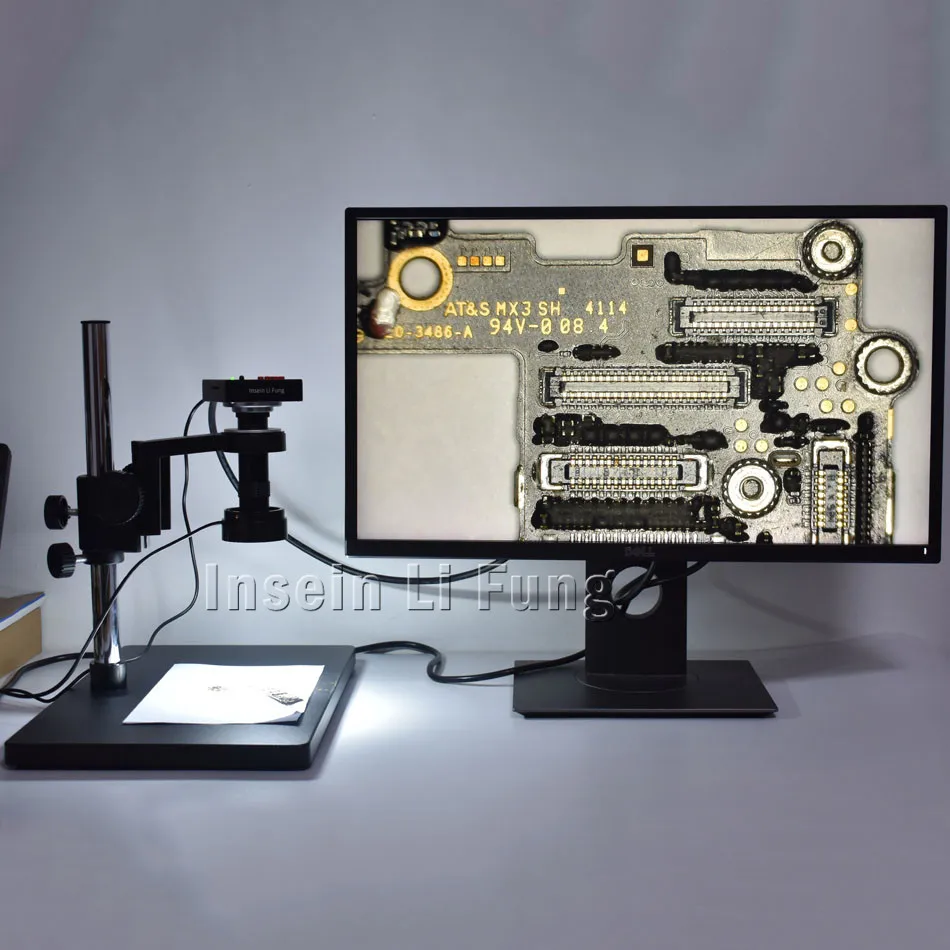 

HD 38MP HDMI USB Video Microscope Camera+High Working Distance Large Field of View 5X-100X Zoom C-mount Lens+Bracket+LED Light
