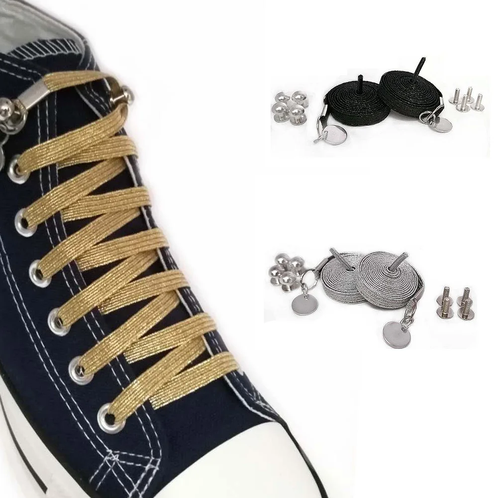 

New Funny Lazy No Tie ShoeLaces Quick and easy Sneaker elastic Shoelaces men shoes One-handed shoelaces 100cm 3Colors Available