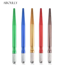 10 шт. алюминиевая ручка для микроблейдинга Легкая ручная игла с микролезвием держатель Caneta микроблейдинг tebori ручка для бровей