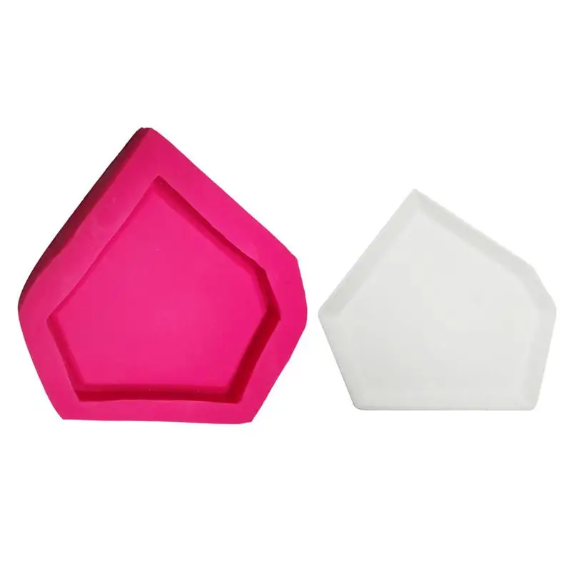 Irregular Edge Tray Clear Water Concrete Table Decoration DIY Storage Polygonal Cement Silicone Mold | Дом и сад