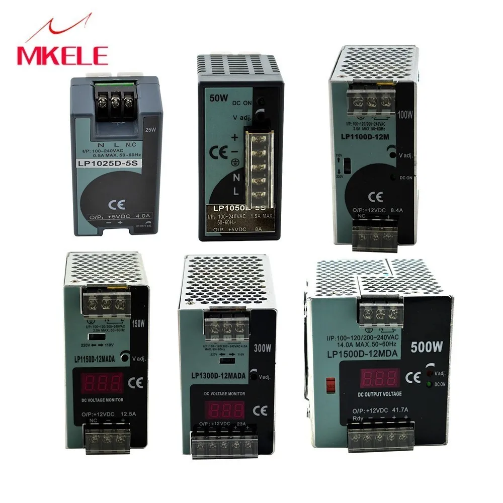 

Ac Naar Dc LP Series Din Rail Digitale Display Led Driver Bron Schakelende Voeding 25W 50W 100W 150W 300W 500W