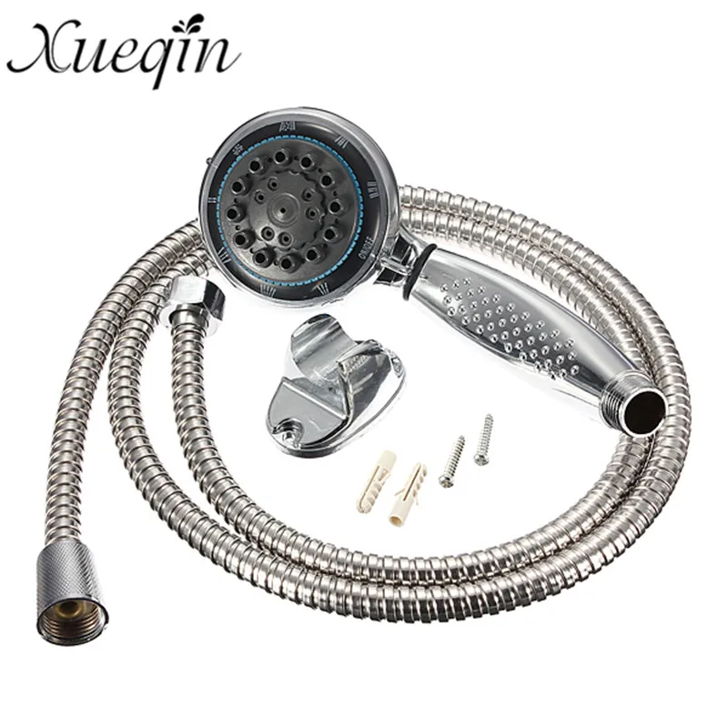 

Xueqin shower head sets handheld high pressure water saving 5 function shower head hot and cold mixer faucet holder 1.5m hose