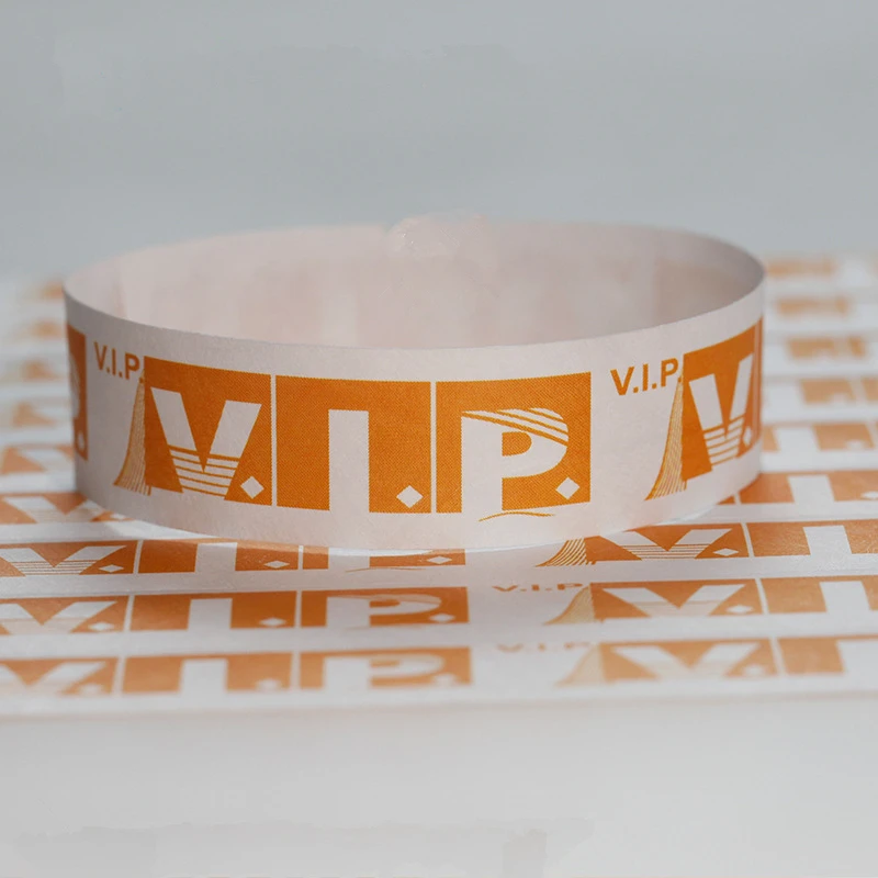 Printed Paper Bracelet for Events Party, Tyvek Wristbands, VIP ID Bands, Competition Entry, 19x250mm, 200PCs