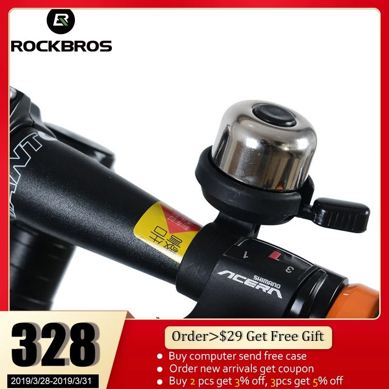 

ROCKBROS Cycling MTB Bike Bicycle Ring Bell Clear Loud Copper Horns Sound Cycling Ring Handlebar Bells Bike Bicycle Accessories